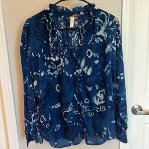 ANTHROPOLOGIE Pilcro Tie-Dye Button down Boho size small